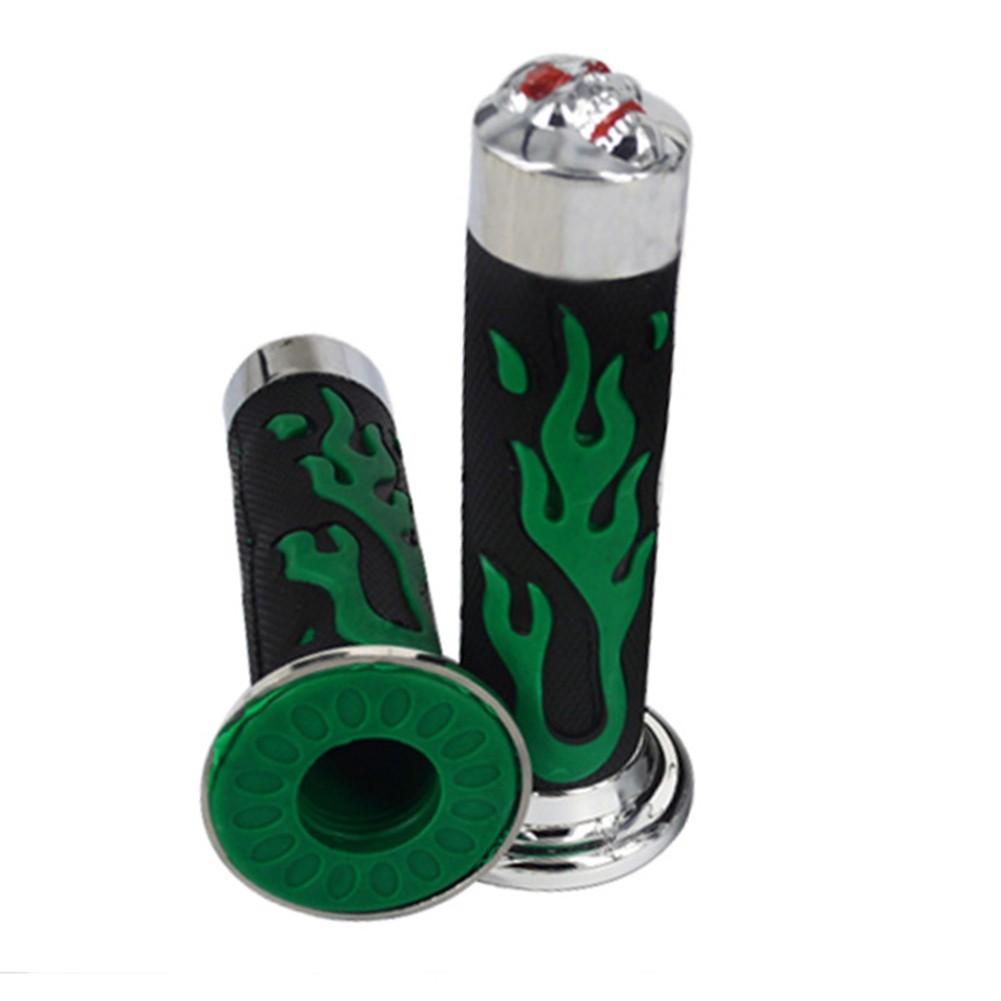 Coprimanopole per Manubrio Moto Design Teschio Fiamme Gomma Morbida Set 22mm