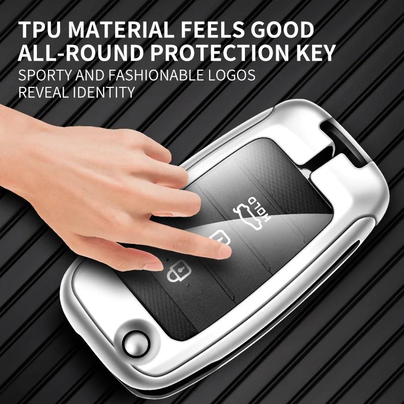 Zinc Alloy Leather Car Key Case Cover Shell For Kia Carens Ceed Rio 3 Sportage Optima Sorento Cerato Soul Forte Seltos Sid K2 K3