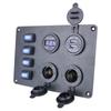 Panou comutator basculant cu 4 grupe 3.1A Încărcător dublu USB pentru mașină Priză de alimentare Priză de curent Voltmetru LED pentru camionul marin RV