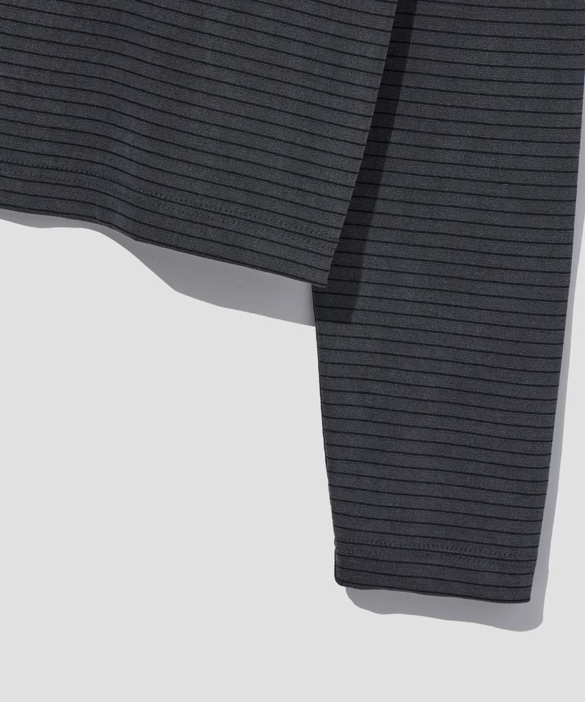 AGOD Washed Stripe Long Sleeve [Charcoal]