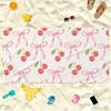 Bow Flower Pink Towel Soft Lightweight Anti-Sand Large Beach Towel Quick-Drying Bath Sports Family