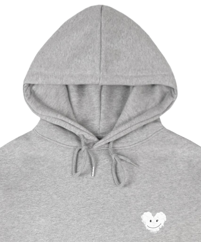 [Unisex] Small Cloud Heart Smile Hoodie_Gray