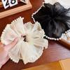 Transparent Mesh Yarn Light Luxury Fabric Large Intestine Hair Band Japanese Super Fairy Girl Lace Pearl Boutique Trendy Hair Accessories