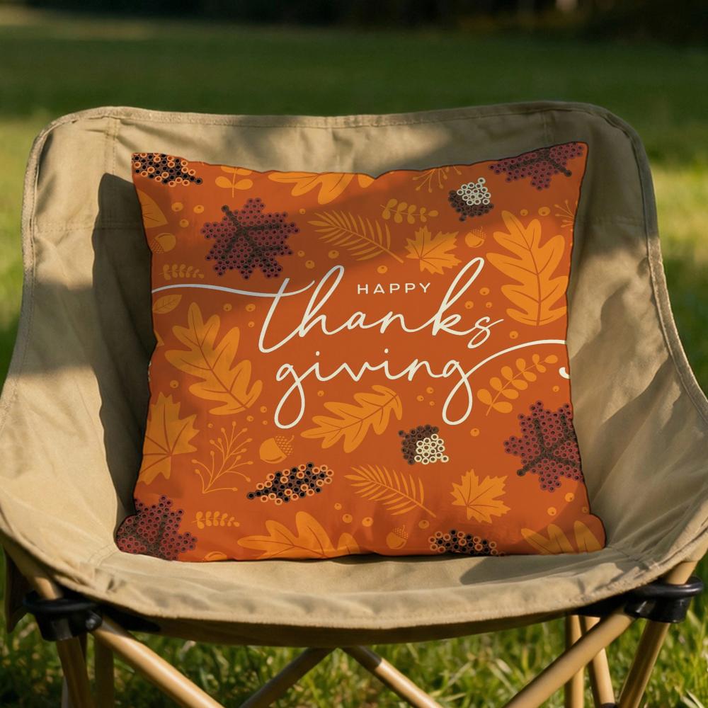 Thanksgiving Pumpkin  Maple Cushion Cover Soft Reversible  Durable Pillow Cover  MultiScene Use for Home  Car Daily Comfort