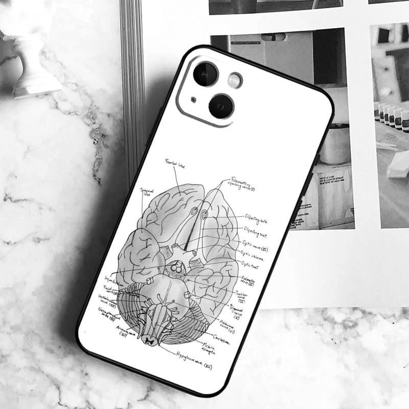 Anatomy Brain Phone Case For iPhone 17 16 15 14 12 11 13 Pro Max Plus 12 13 Mini 16e 17 Air Cover Coque