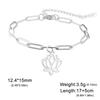 Lucktune Lotus Flower Charms Bracelets Stainless Steel Buddhism Gold Color Chain Bracelet for Women Fashion Boho Jewelry Gift