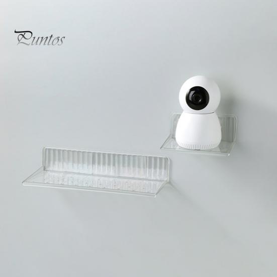 Transparent Wall Mount Shelf No Drill Anti Slip Great Load Bearing Bathroom Living Room Storage Rack