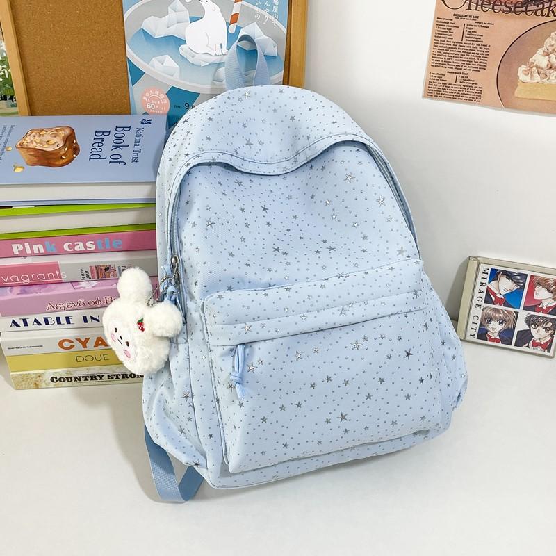 Schoolbag Japanese New 1011 Preppy Style Beautiful Girl Backpack, High Appearance Starry Soft Girl Schoolbag for Middle and High School Students