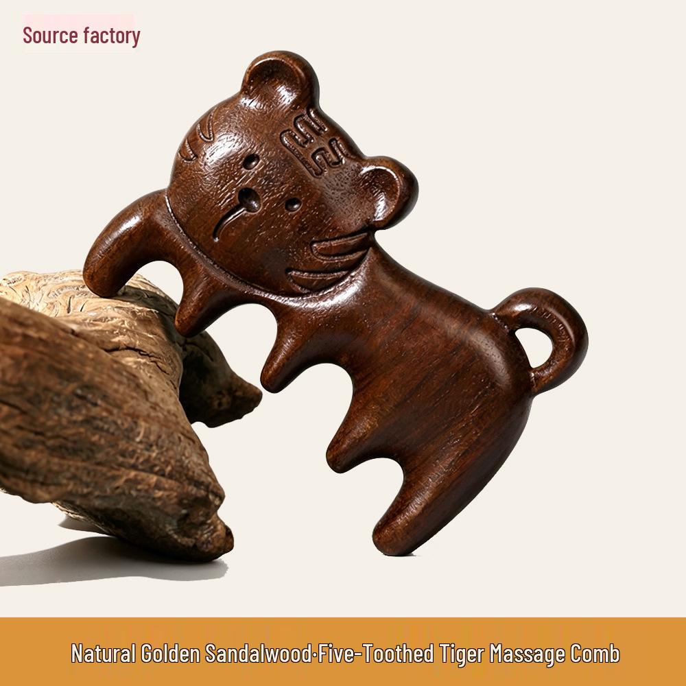 Red Sandalwood Scalp Massage Comb for Gua Sha Therapy and Beauty.