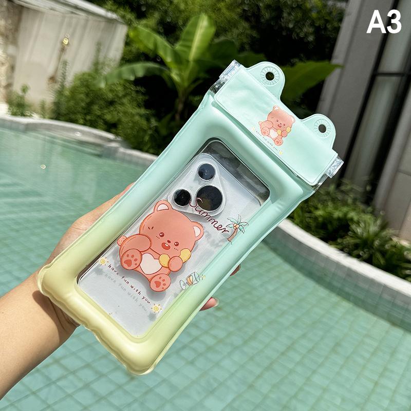 Universelle Cartoon Wasserdichte Handyhülle Tasche Schwimmen Unterwasserfotografie Luftpolster Wasserdichte Tasche Hängende Tauchtasche