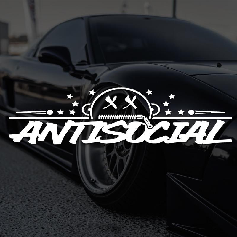 JDM rear window car decal windshield sticker banner rocker side rear window antisocial night runner accessories modification