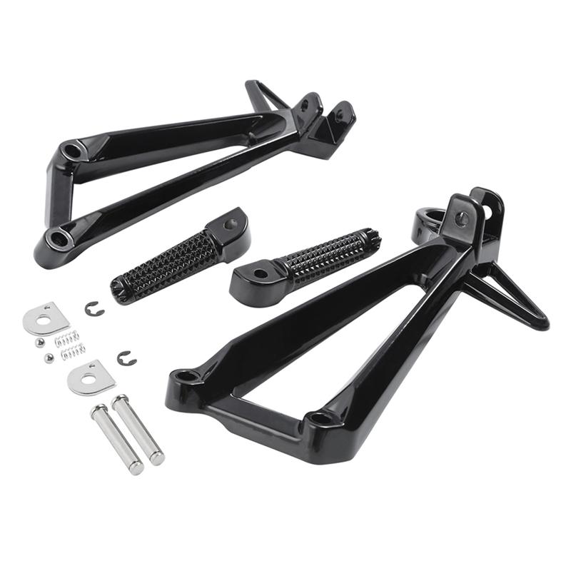 Motorcycle Aluminum Rear Passenger Foot Peg Footrest Bracket Set Fits For YZF-R3 YZF-R3 2015-2024 MT03 -2024