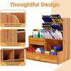 Wood Pen Stand Desk Organizer Pencil Holder Table Organizer For Study Table Stationary Organizers For Office (Diy), Brown