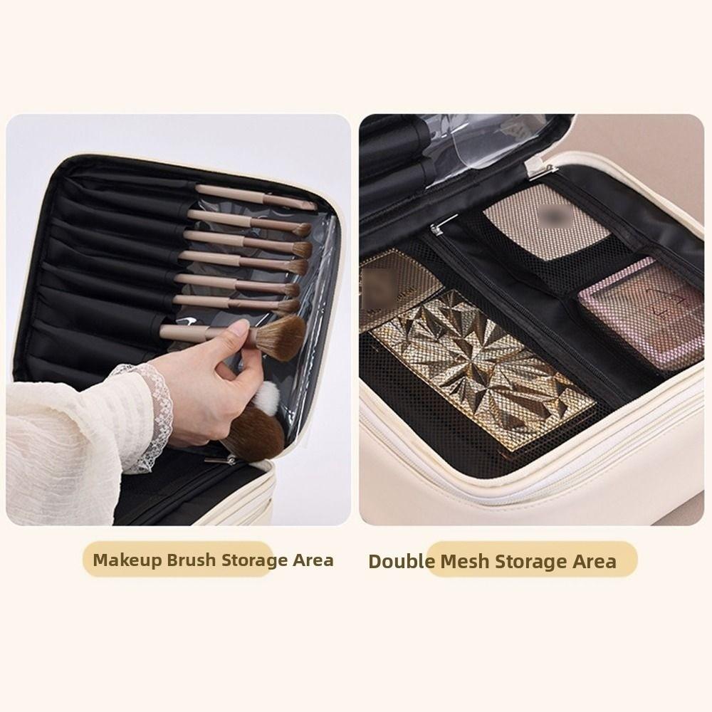 PU Leather Travel Toiletry Pouch Large Capacity Makeup Toiletries Organizer  Shopping