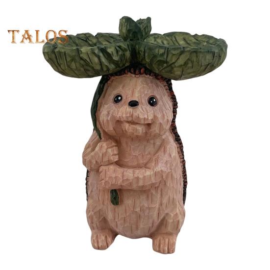 Hagefugl Mater Resin Statue Utendørs Terrasse Gård Plen Frittstående Eventyr Trehus Dyreskulptur Ornament Fuglebad Skål Vanning Fôring