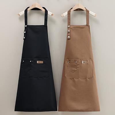 Canvas Waterproof Apron Oil-proof Bib With Pockets For Coffee Bars Restaurants Milk Tea Shop Home Waist Overalls Versatile Apron