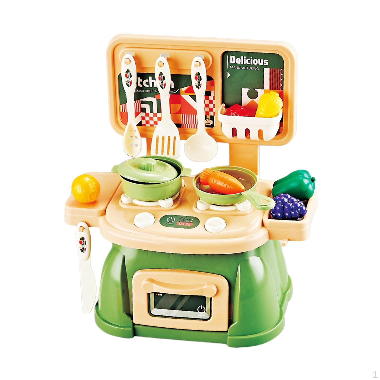 

Кухонный игровой набор из 30 предметов, игрушки для имитации еды и приготовления пищи, развивающие мелкую моторику зелёный