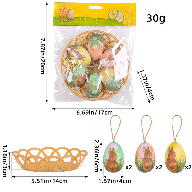 Easter Egg Pendant Creative Woven Basket Easter Egg Decorative Ornament Scene Arrangement