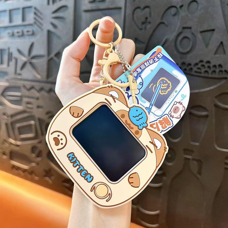 

Latest Small Cat Dog Animal Graffiti Board Keychain Cute Student Schoolbag Pendant Keyring Can Be Clearing Diy Painting Keychain Plaything