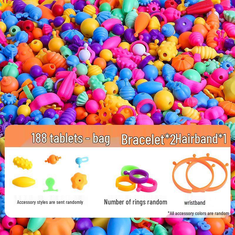 Pop Bead Stringing Toy DIY Bracelet Kit for Girls Aged 6-12 - Perfect Birthday Gift