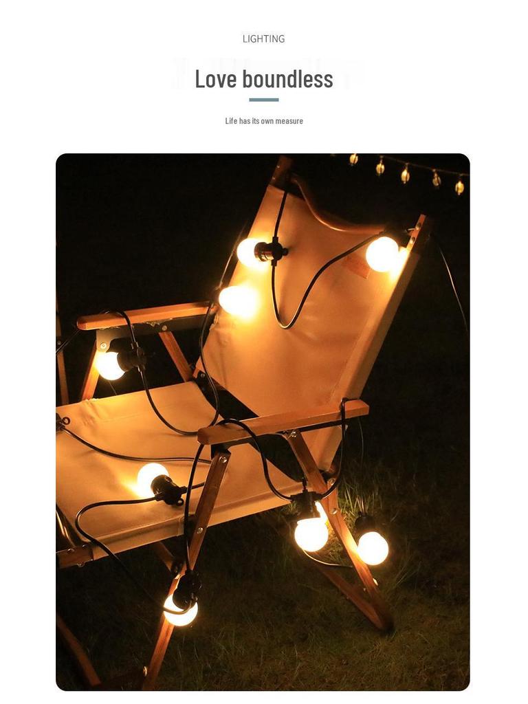 Solar G50 Globe String Lights: Waterproof Remote-Controlled Outdoor Fairy Lights for Camping, Awning, Tent, and Courtyard.