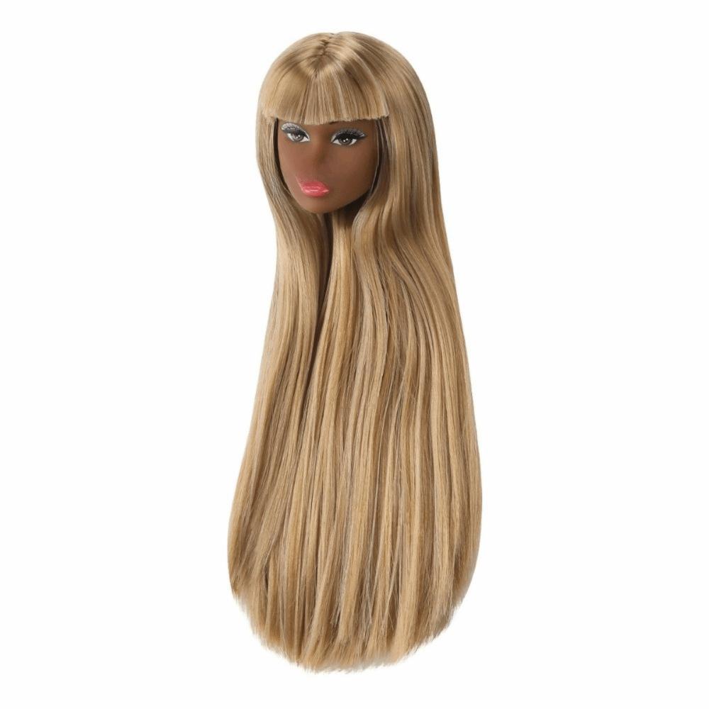 Weiß Normal Gebräunte Haut Puppenkopf Langes Haar Modepuppenkopf für 11,5 Zoll BJD Puppenkörper