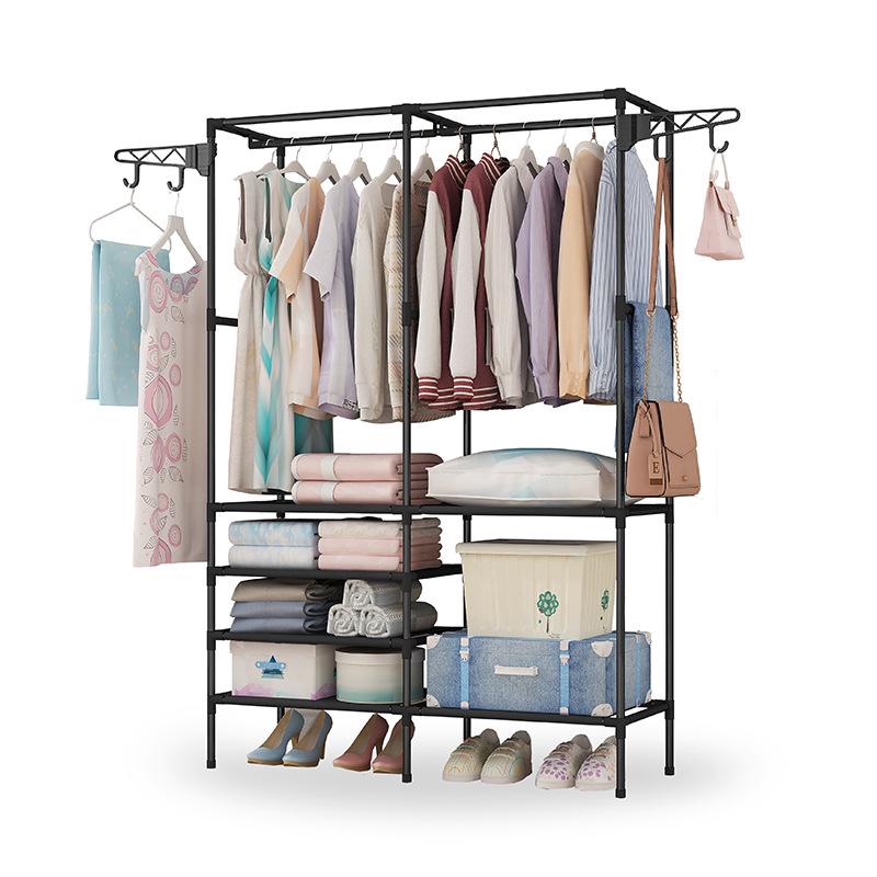 Multifunctional Metal Coat Rack - Bold Floor-Standing Design for Bedroom Use