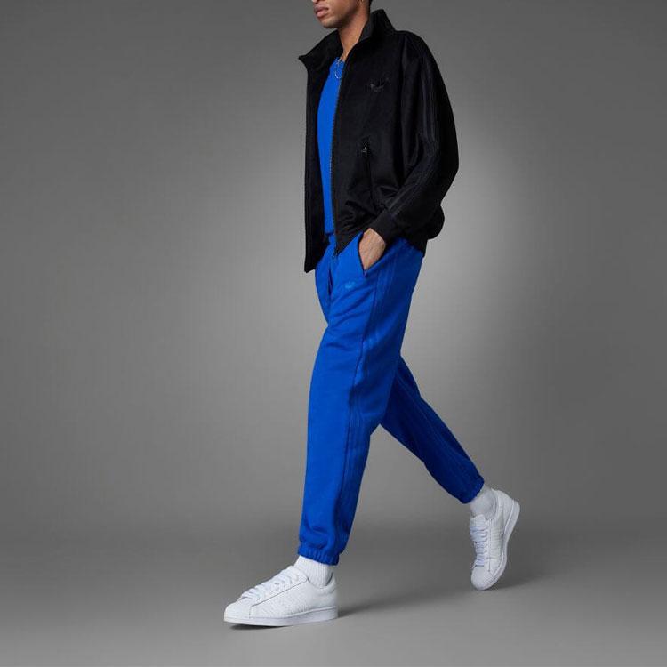Adidas Originals Trefoil Blue Version Solid Stripe Logo Drawstring Casual Joggers Men Bottoms HM6491
