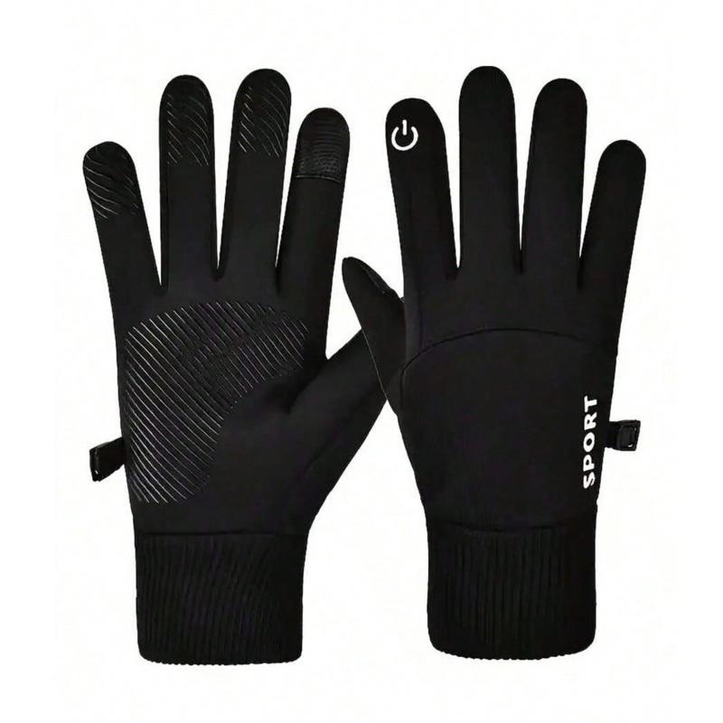 

A pair of warm winter touchscreen gloves for men and women - made from woven polyester fabric that keeps you warm -30°C/-22°F L чёрный