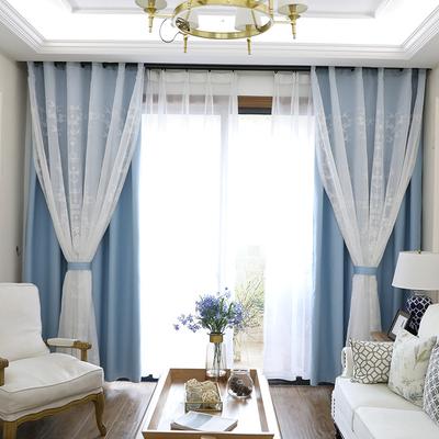 Korean Splicing Curtains, Lace Double-Layer High Blackout Curtains, Princess Room Internet Celebrity Live Streaming Host Curtains