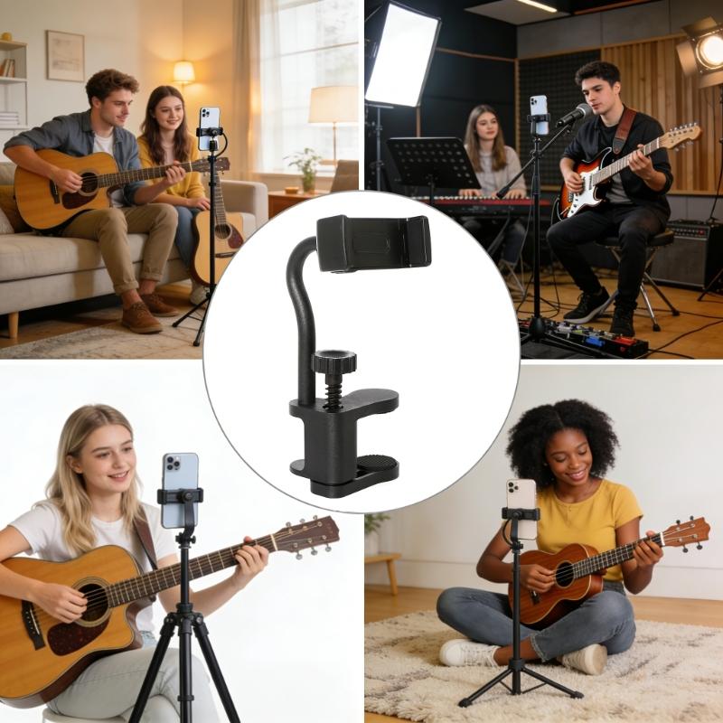 Multifunktionale dicke Gitarren-Handyhalterung Verstellbare Gitarren-Telefonhalterung für Gitarrenauftritte und Übungen Langlebig