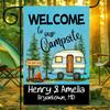 Custom Camper Garden Ag for Campsites, Personalized Family Name Welcome To Our Campsite Ag RV Camping Party Yard Patio D FFI