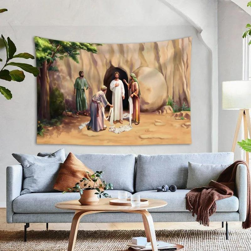 Resurrection Cross Pattern Decoration Bedroom Living Room Tapestry Home Wall Decoration Tapestry