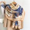 New Chinese Style Oil Painting Flower Scarf Long Silk Scarf For Travel Sun Protection