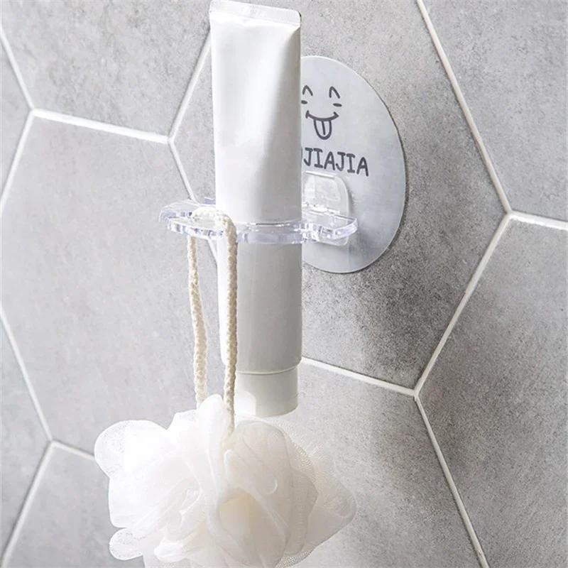 1PC No Punch Toothbrush Toothpaste Organizer Multifunctional Wall Mounted Toothbrush Holder Bathroom Accessories