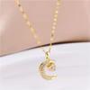 100 Languages 'I Love You' Projection Necklace - Star & Moon Diamond Clavicle Chain Pendant