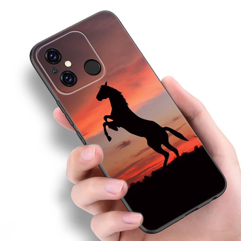 

Чорний силіконовий чохол для телефону Horse Animal для Xiaomi Redmi 11 Prime 11A 12C 13C A1 A2 + 12 4G 10 5G 8A 9A 10A 9C 10C 9i 12R Note 9T Redmi 9T