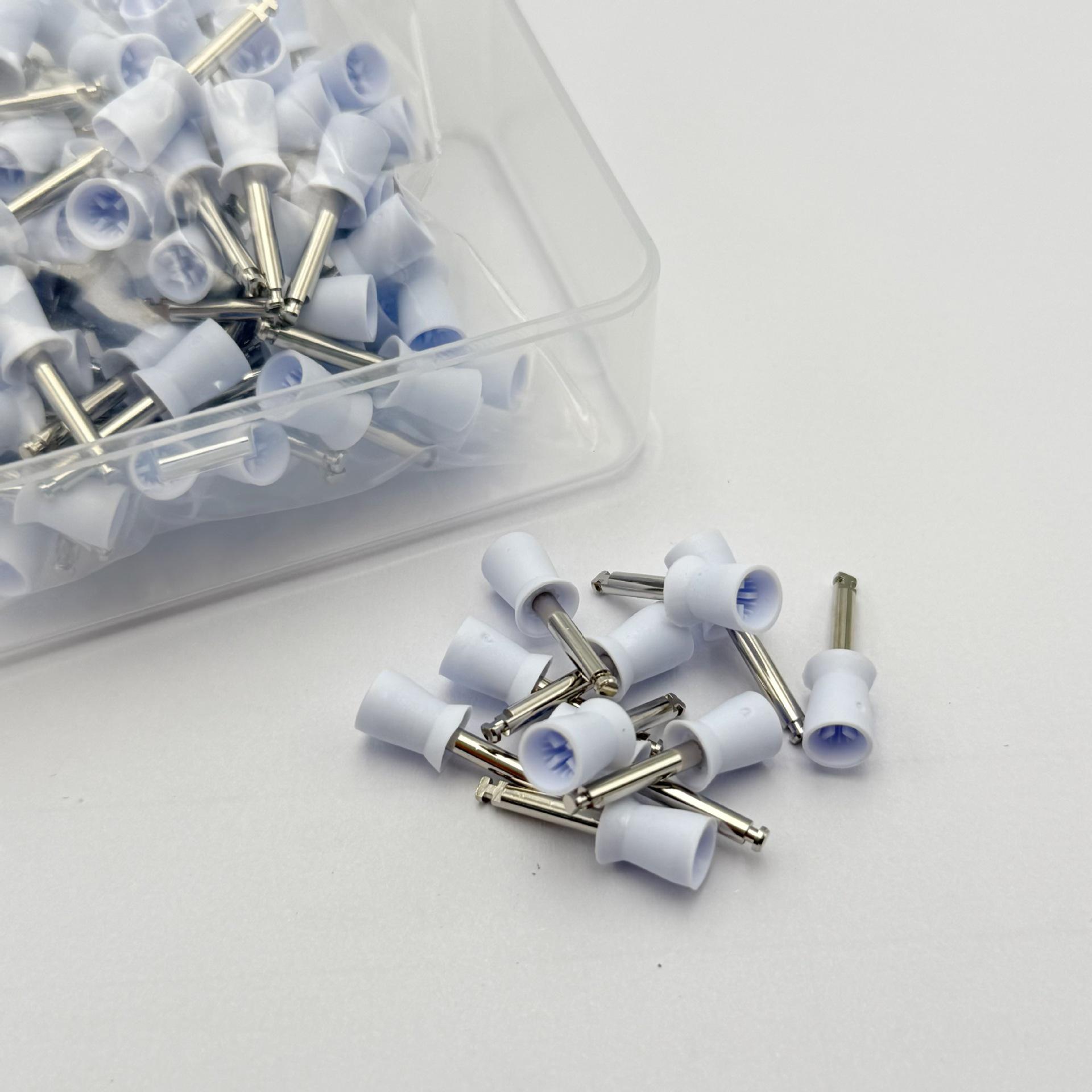 

Нейлонові полірувальні щітки для зубів - Плоска головка та кольорові для кутових наконечників низької швидкості