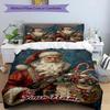 3PC Custom Name Christmas Spirit Portrait Bedding Set Printed Bedding Set Duvet Cover Closure Includes 1 Duvet Cover & 2 Pillowcases for All Seasons B