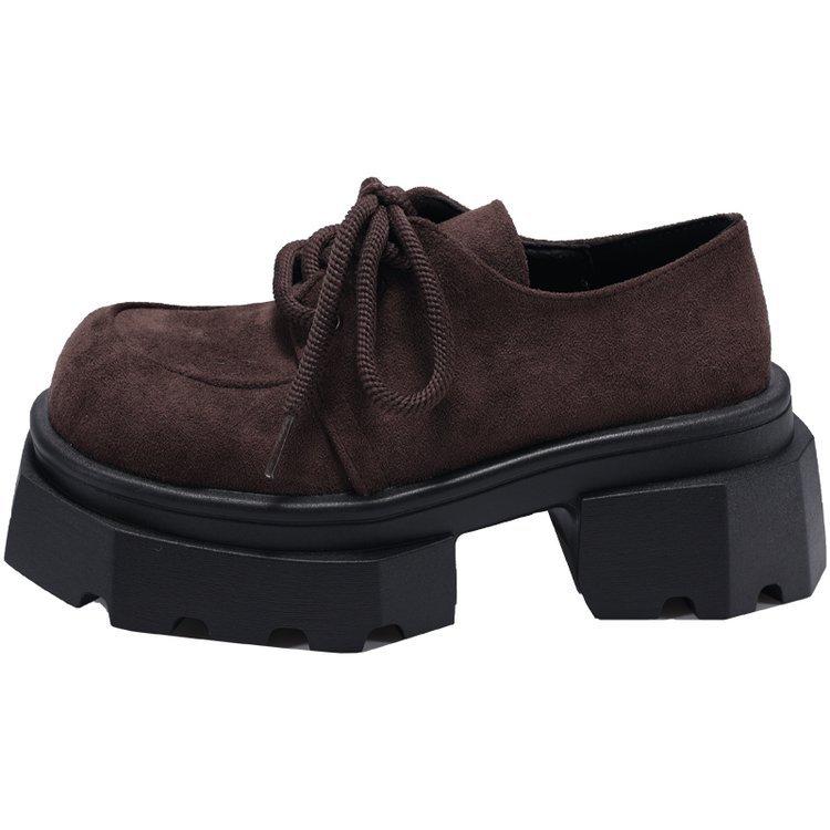 

[Ушилай] Лоферы на платформе в британском стиле женские весна 2025 новая темпераментная маффин универсальные маленькие кожаные туфли 39