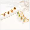 Vnox Dainty Water Droplets Opal Rings For Women Stainless Steel Colored Stone Aesthetic Open Rings Waterproof Finger Jewelry