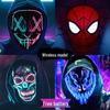 Halloween Scary Masquerade LED Masks: Clown, V for Vendetta, Spider-Man, Werewolf, Killer Ghost. Perfect for Boys and Girls.