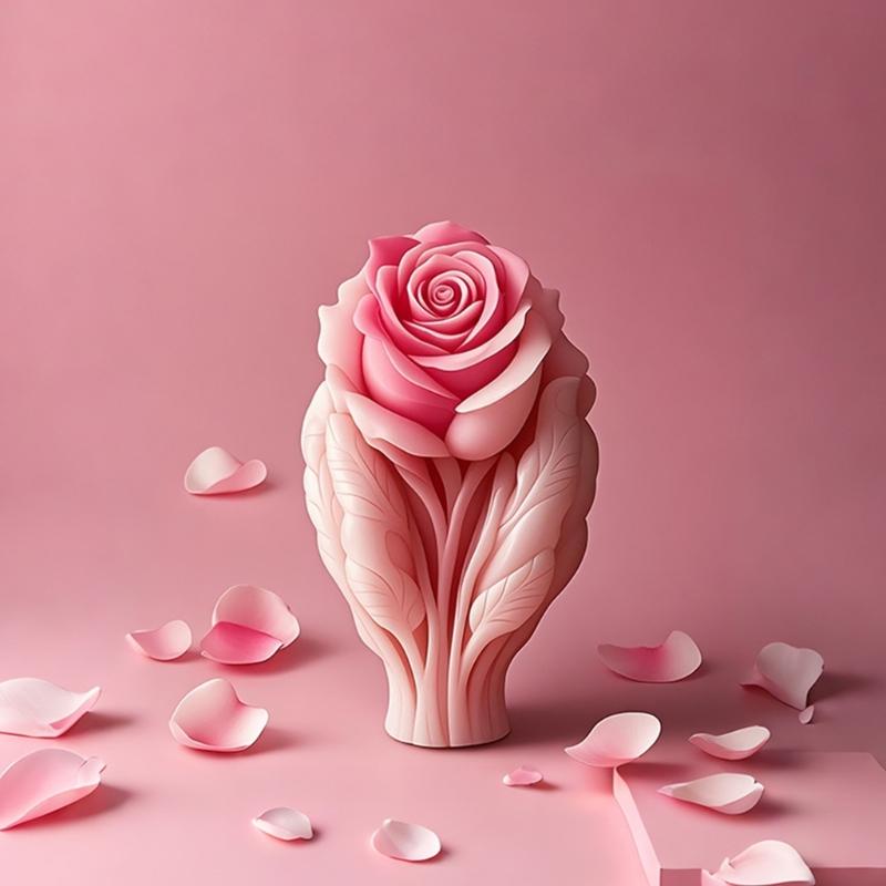 Hand Holding Flower Silicones Mould 3D Flower Candle Molds Casting Mould Epoxy Resin Molds Plasters Molds