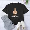 DUCK YOU Middle Finger Print T Shirt Women Short Sleeve O Neck Loose Tshirt Summer Women Tee Shirt Tops Camisetas Mujer 42332