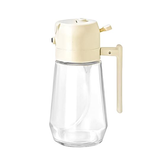 470ML Glass Oil Dispenser for Kitchen 2-in-1 Olive Oil Sprayer Bottle Leak-proof Oil Sprayer for Cooking BBQ Salad Baking
