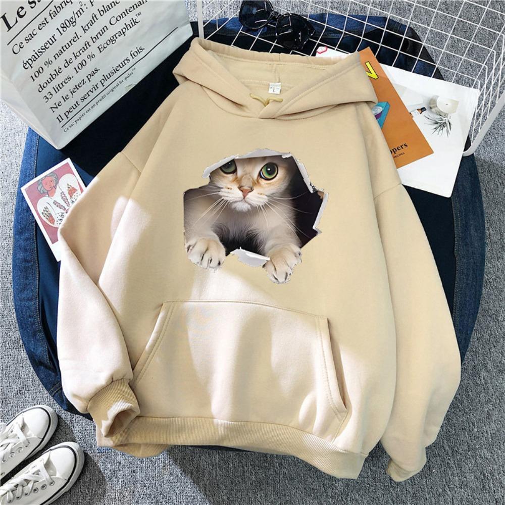 2025 autumn and winter printed hooded sweater American printed casual versatile velvet thickened trendy jacket