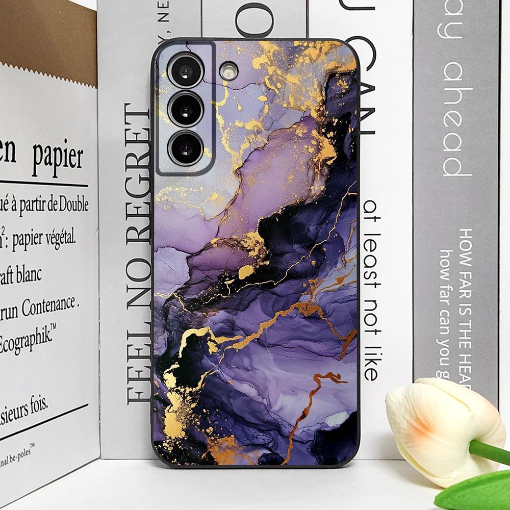 Colored Marble Pattern Phone Case for Samsung S25 S24 S22 S20 S23 Plus Ultra S21 S23 FE 5G Shockproof Soft Silicone Cover Fundas