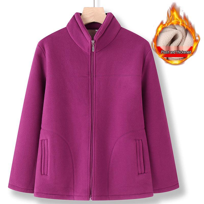 Women's Fleece Hoodie Jacket for Elderly - Winter & Spring Wear