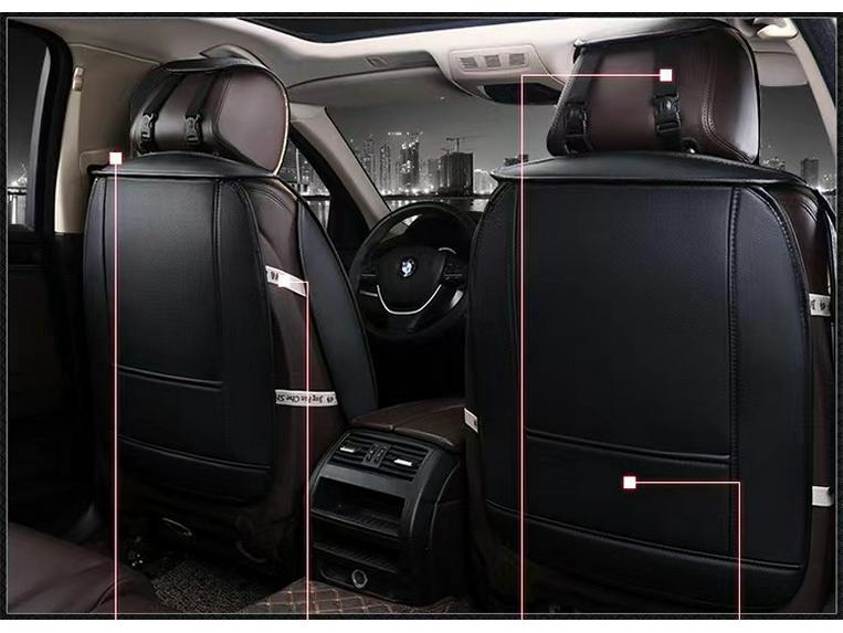 5D All-Season Full Leather Car Seat Cushion Cover for Sedans