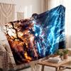 Goku Printed Flannel Blanket, Skin Friendly Warm Throw for Indoor Couch Bed Daily Use